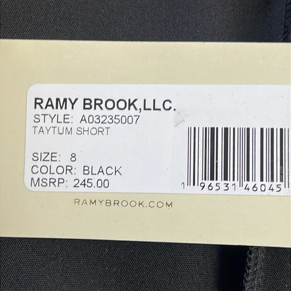 NWT Ramy Brook Taytum Short Black Polished High Rise Dressy Sz 8 - Picture 10 of 11